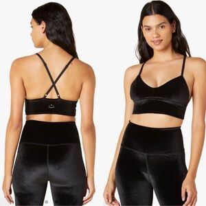 Beyond Yoga Velvet Motion VIP Long Line Sports Bra Black NWT